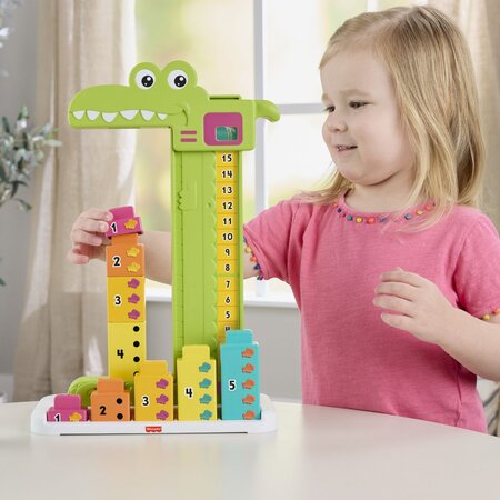 Jucarie educativa stivuibila, Aligator, 3 ani+, Fisher Price 785254