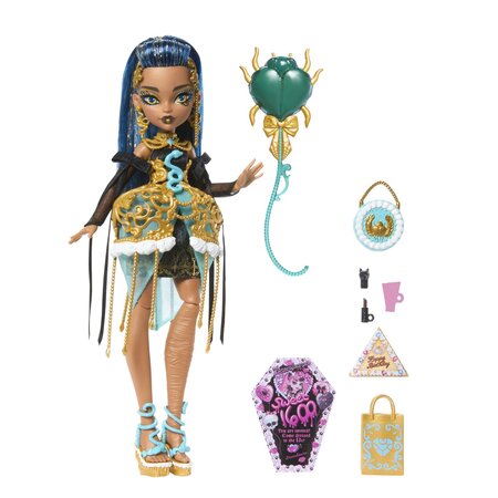 Papusa cu accesorii, Scary Sweet Birthday Cleo De Nile, 4 ani+, Monster High 785344