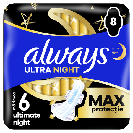 Absorbantele Ultra Night, Size 6, 8 bucati, Always