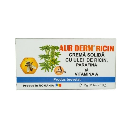 Crema solida cu ulei de ricin, 15gr, AurDerm