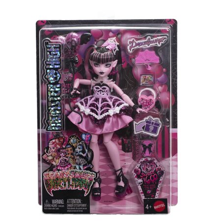 Papusa cu accesorii, Scary Sweet Birthday Draculaura, 4 ani+, Monster High 785384