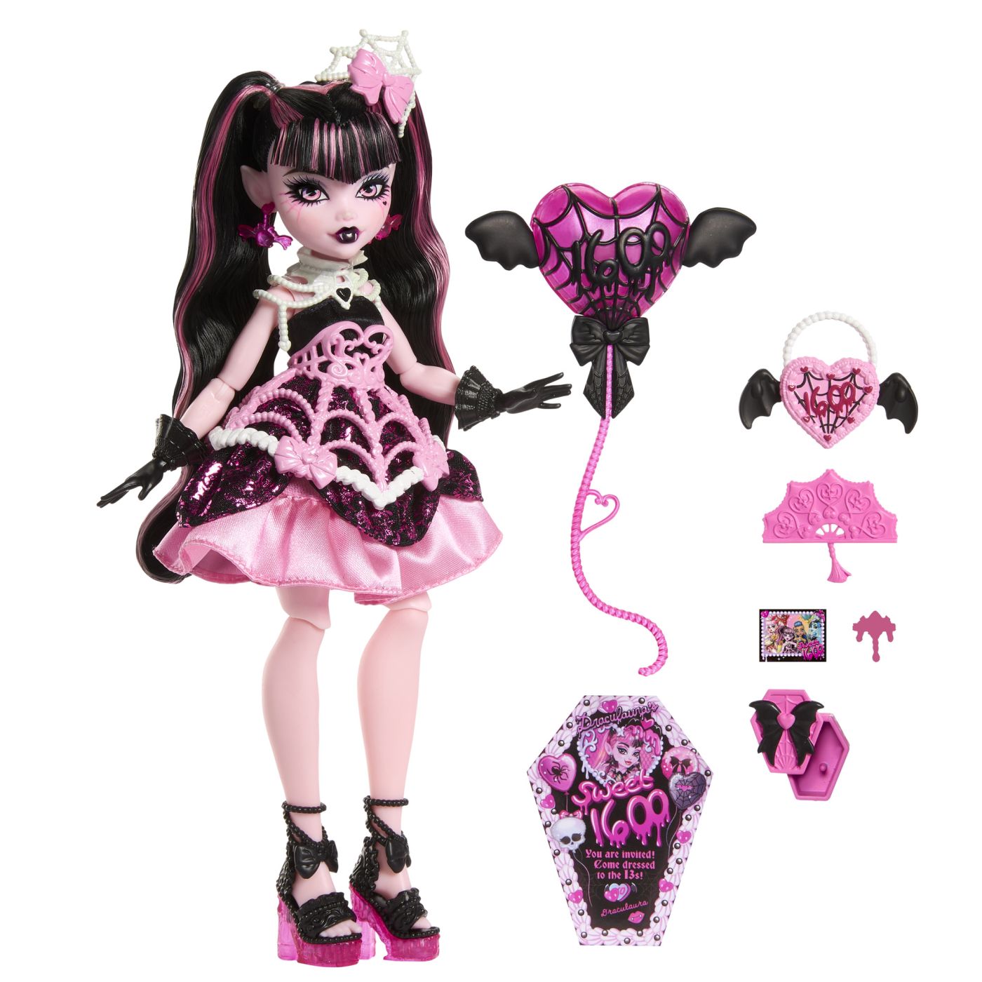 Papusa cu accesorii, Scary Sweet Birthday Draculaura, 4 ani+, Monster High
