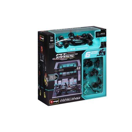 Macheta de colectie F1 Pit Pass, 1:43, Lewis Hamilton Mercedes AMG Petronas, 3 ani+, Bburago 818934