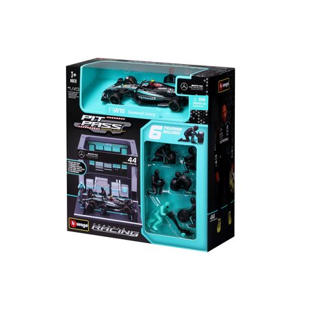 Macheta de colectie F1 Pit Pass, 1:43, Lewis Hamilton Mercedes AMG Petronas, 3 ani+, Bburago 818935