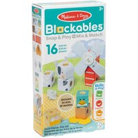 Set de constructie din lemn, Prietenii de la Ferma, +2 ani, 16 piese, Melissa & Doug