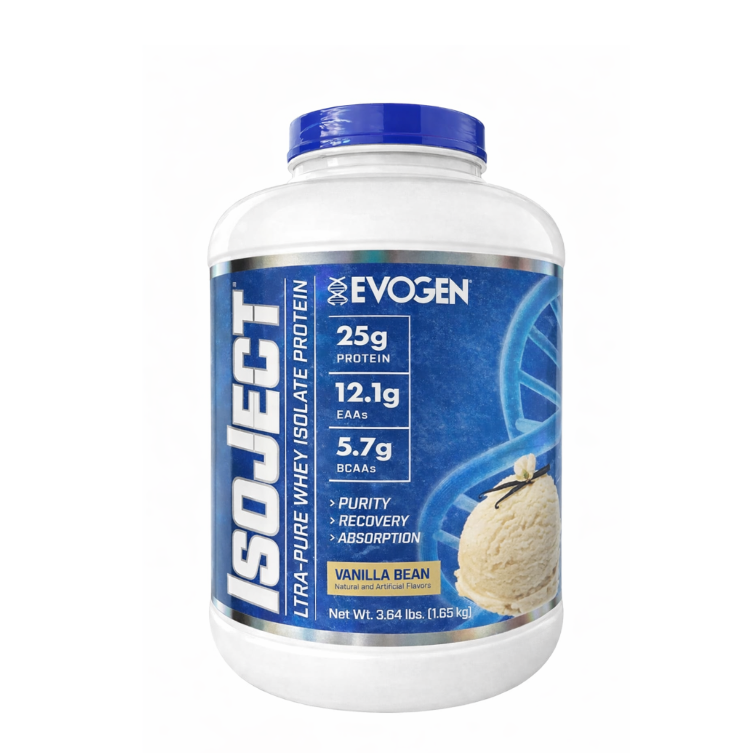 Izolat proteic din zer Isoject, Vanilla Bean, 1.65 kg, Evogen