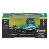 Macheta Formula 1 Aston Martin, 1:43, Lance Stroll cu casca, 14 ani+, Bburago