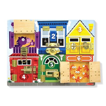Set de invatare Placa din lemn cu zavoare, +3 ani, 1 bucata, Melissa & Doug 785596