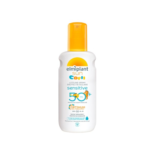 Lotiune spray protectie solara pentru copii SPF50+ Sun, Sensitive, 200 ml, Elmiplant