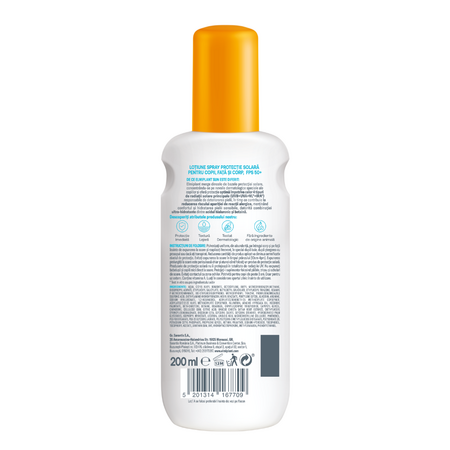 Lotiune spray protectie solara pentru copii SPF50+ Sun, Sensitive, 200 ml, Elmiplant 779843
