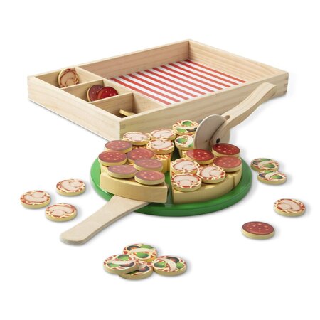 Set de joaca din lemn, Petrecere cu Pizza, + 3 ani, 6074863, Melissa & Doug 785697