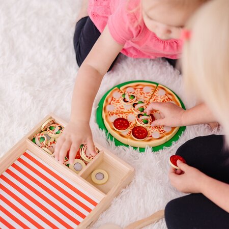 Set de joaca din lemn, Petrecere cu Pizza, + 3 ani, 6074863, Melissa & Doug 785692