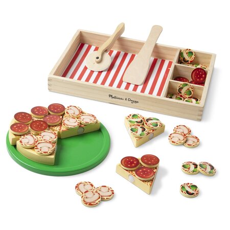 Set de joaca din lemn, Petrecere cu Pizza, + 3 ani, 6074863, Melissa & Doug 785690