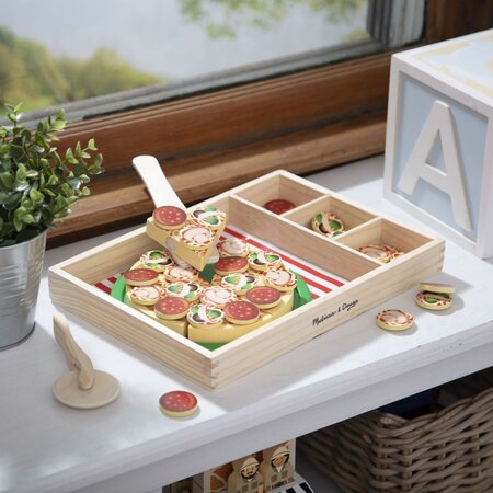 Set de joaca din lemn, Petrecere cu Pizza, + 3 ani, 6074863, Melissa & Doug 785696
