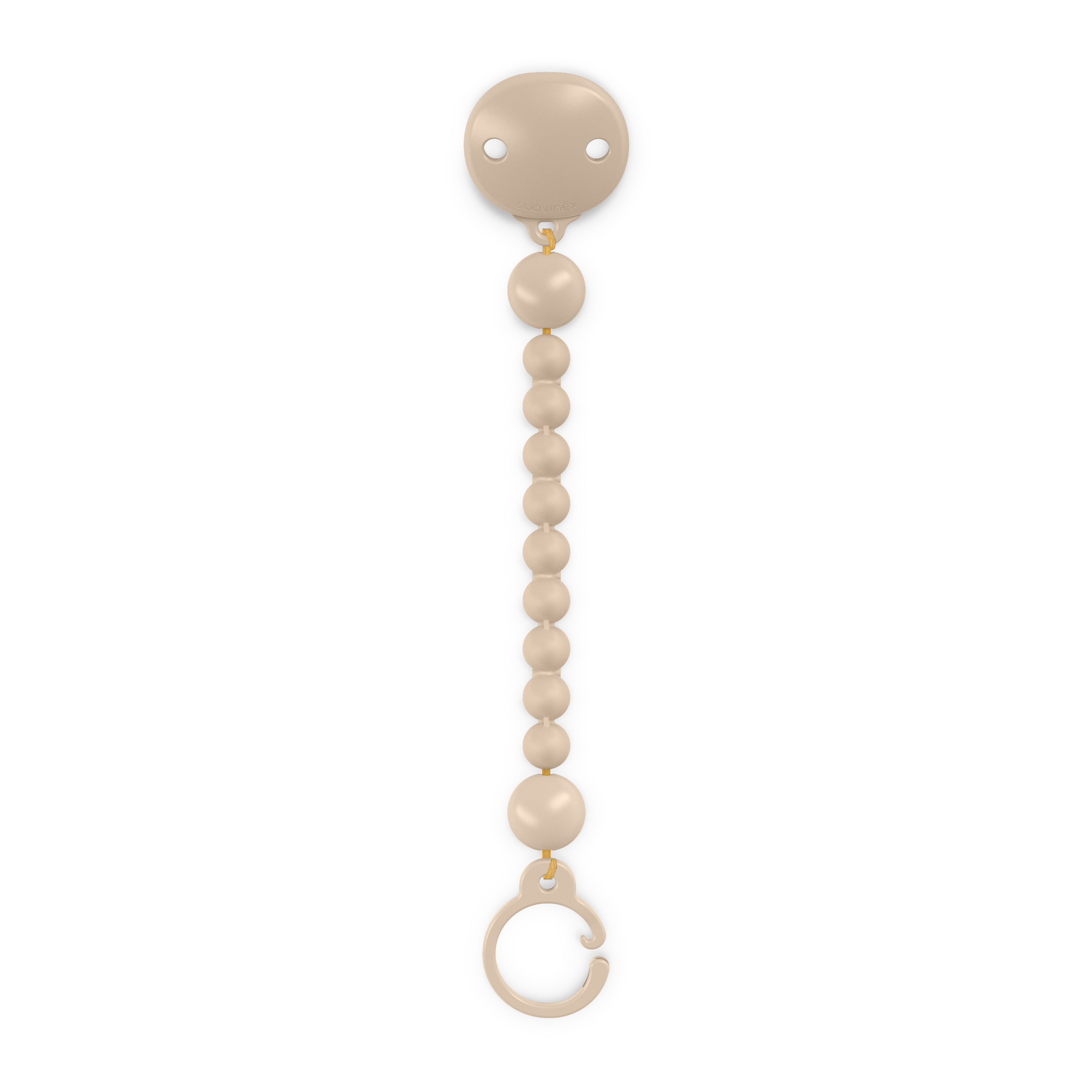 Lantisor din silicon pentru suzeta Colour Essence, Beige, 0 luni+, Suavinex