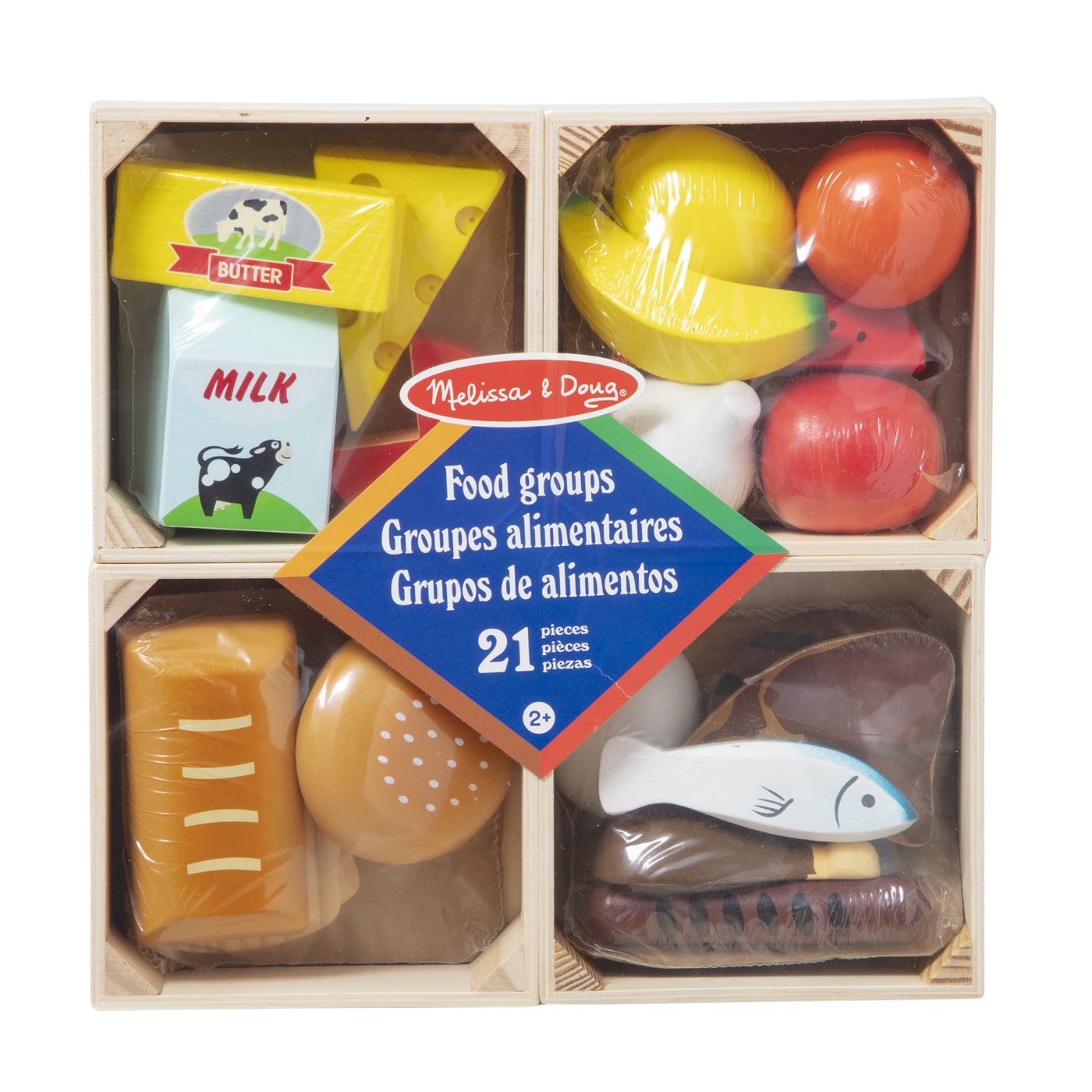 Set de joaca din lemn, Produse Alimentare, +2 ani, 21 piese, Melissa & Doug