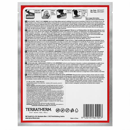 Plasture termic autoadeziv pentru zona cervicala Neck Warmer, 1 bucata, Terratherm 785767