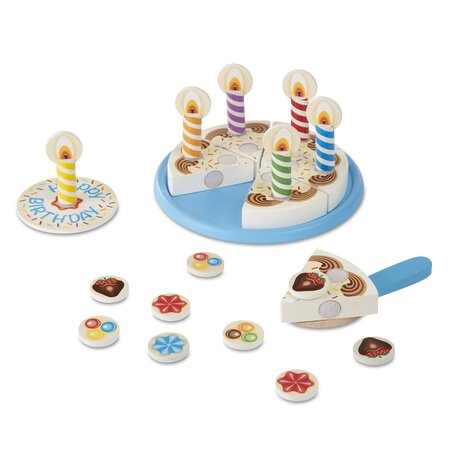 Set de joaca din lemn, Tort Aniversar, +3 ani, 34 piese, Melissa & Doug 785745