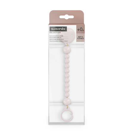 Lantisor din silicon pentru suzeta Colour Essence, Roz, 0 luni+, Suavinex 785773
