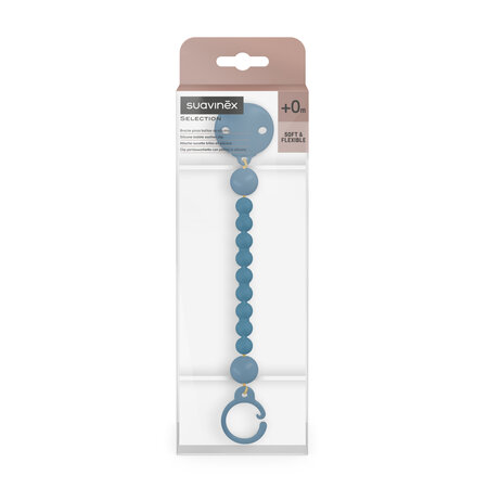 Lantisor din silicon pentru suzeta Colour Essence, Albastru, 0 luni+, Suavinex 785804