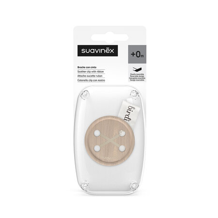 Lantisor cu panglica pentru suzeta Birdies, Vanilie, 0 luni+, Suavinex 785835