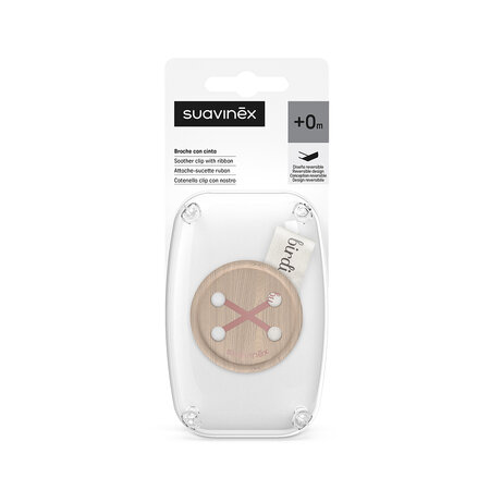 Lantisor cu panglica pentru suzeta Birdies, Roz, Suavinex 785839