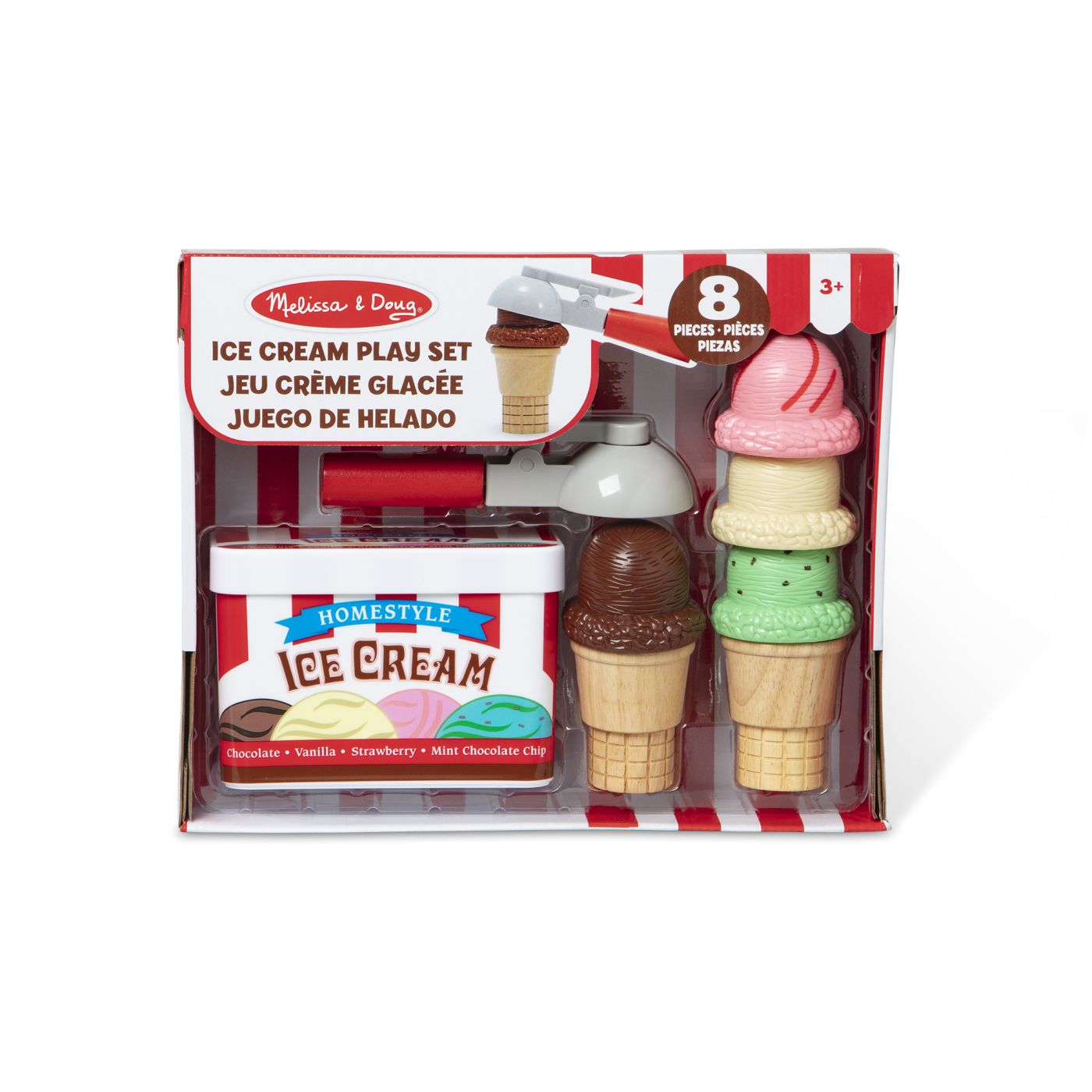 Set de joaca magnetic, Cornet cu inghetata, +3 ani, 8 piese, Melissa & Doug