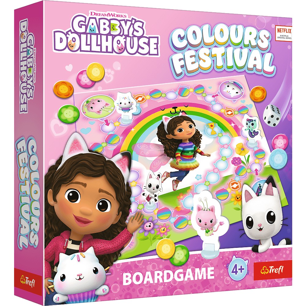 Joc Festivalul culorilor Gabbys Dollhouse, 4 ani+, Trefl