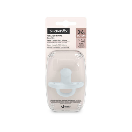 Suzeta anatomica din silicon SX Pro Soft Colour Essence, Albastru, 0-6 luni, Suavinex 785883