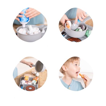 Set de joaca pentru gatit cu schimbarea culorii, Water Wow, +3 ani, 19 piese, Melissa & Doug 785879