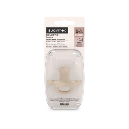 Suzeta anatomica din silicon SX Pro Soft Colour Essence, Beige, 0-6 luni, Suavinex 785887