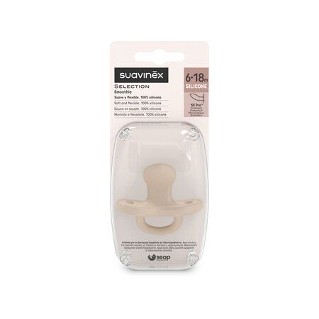 Suzeta anatomica din silicon SX Pro Soft Colour Essence, Beige, 6-18 luni, Suavinex 785907
