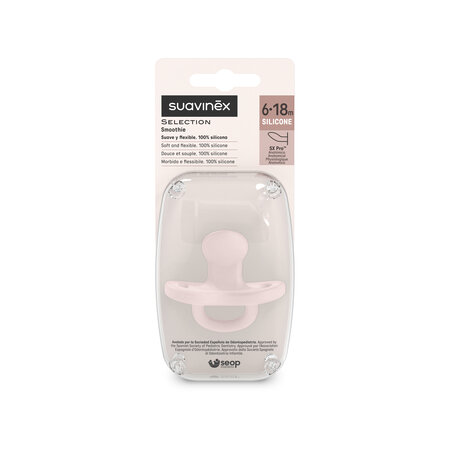 Suzeta anatomica din silicon SX Pro Soft Colour Essence, Roz, 6-18 luni, Suavinex 785916