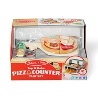 Set de joaca din lemn, Masa de facut pizza, +3 ani, 41 piese, Melissa and Doug