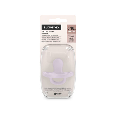 Suzeta fiziologica din silicon SX Pro Colour Essence, Mov, 6-18 luni, Suavinex 786015