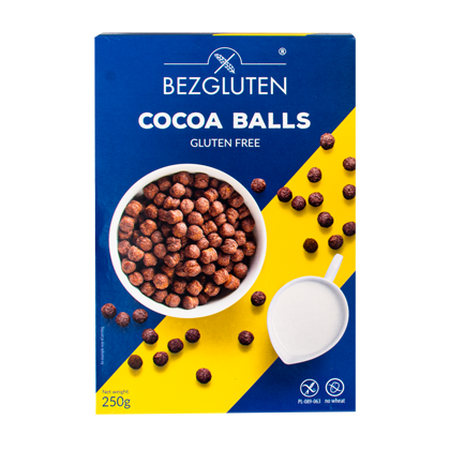 Bile de cereale cu cacao fara gluten, 250 g, Bezgluten 786030