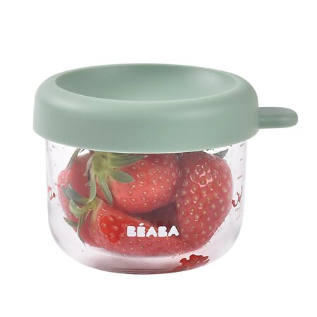 Recipient ermetic din sticla, Sage Green, 150 ml, Beaba 786658