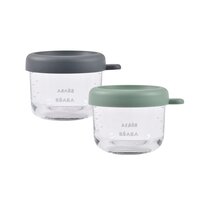 Set cu 2 recipiente pentru hrana, Mineral/Sage Green, 2x150 ml, Beaba