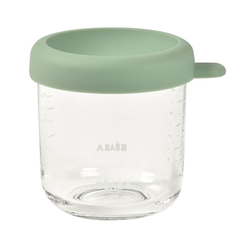 Recipient ermetic din sticla, Sage Green, 250 ml, Beaba