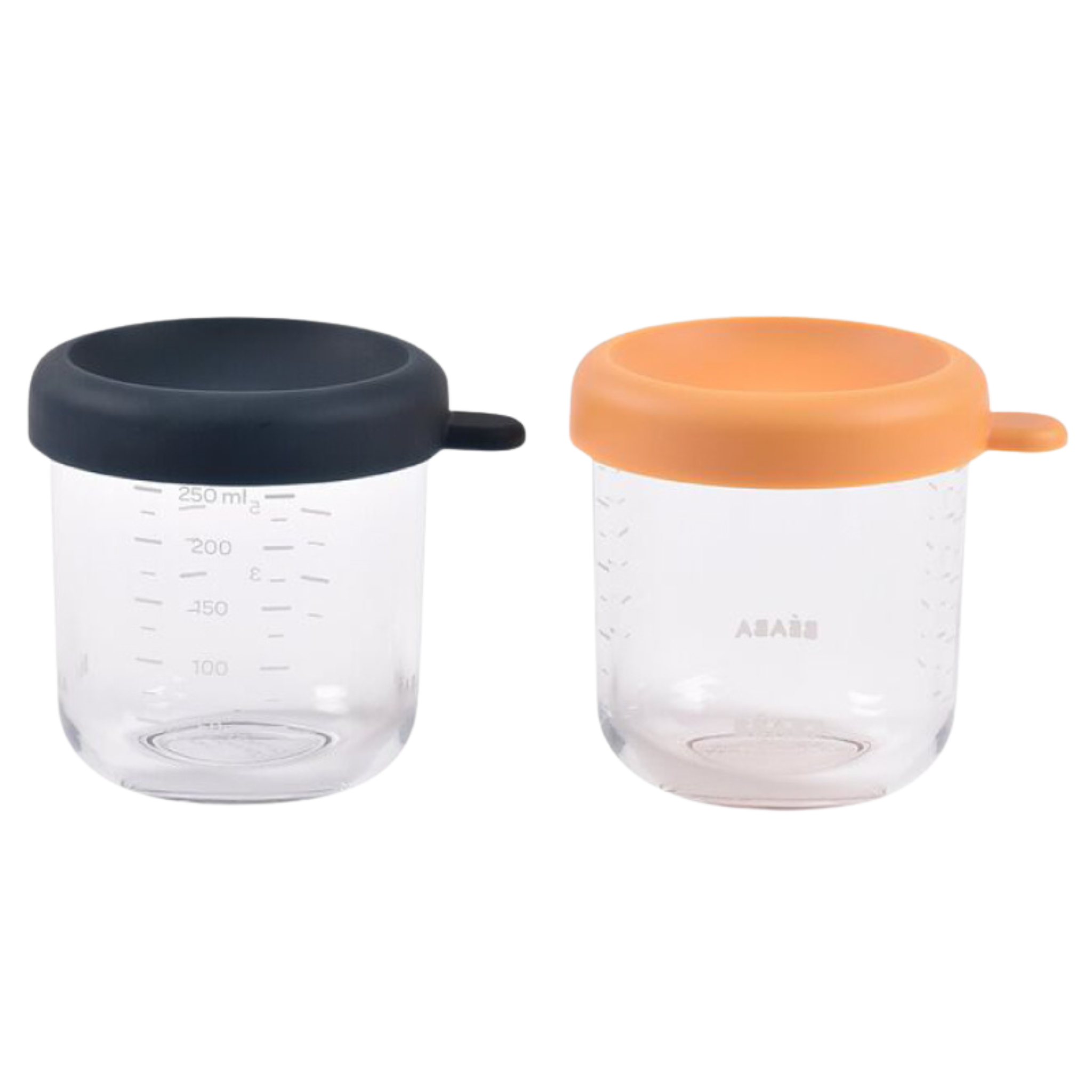 Set cu 2 recipiente din sticla, Night Blue/Honey, 2x250 ml, Beaba