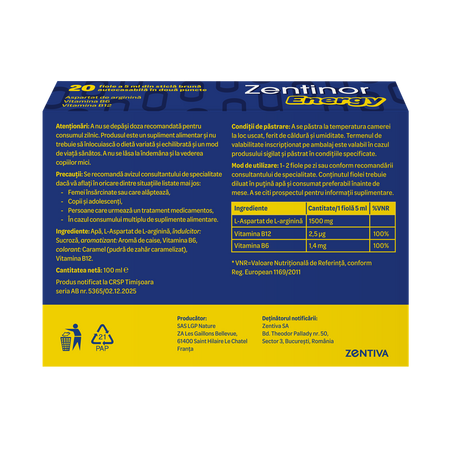 Zenitor Energy, 20 fiole buvabile x 5 ml, Zentiva 786094