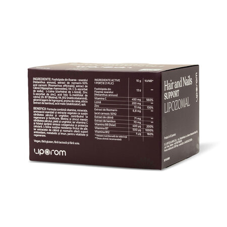 Hair & Nails Support Lipozomal, 30 plicuri, Liporom 786104