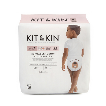 Scutece hipoalergenice Eco, Marimea 7, 17kg+, 22 bucati, Kit&Kin