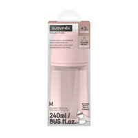 Biberon din silicon cu tetina SX PRo Soft debit mediu Colour Essence, Roz, 3 luni+, 240 ml, Evogen