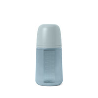 Biberon din silicon cu tetina SX PRo Soft debit mediu Colour Essence, Albastru, 3 luni+, 240 ml, Suavinex