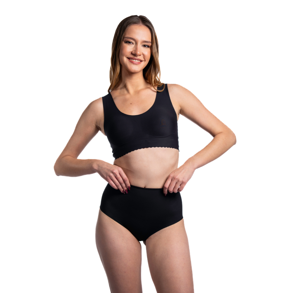 Lenjerie intima compresiva cu talie inalta, M, Negru, Slip, 1 bucata, Norseli