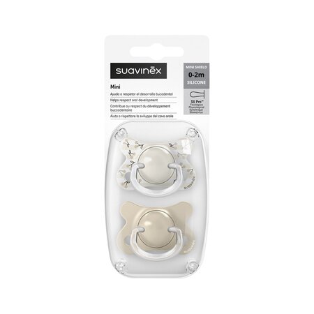 Suzeta fiziologica Sx Pro Mini Birdies, Vanilie, 0-2 luni, 2 buc, Suavinex