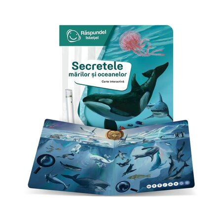 Carte interactiva, Secretele Marilor si Oceanelor, 6 ani+, Raspundel Istetel 787439