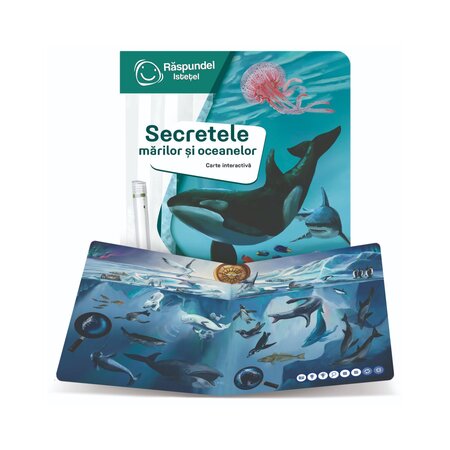 Carte interactiva, Secretele Marilor si Oceanelor, 6 ani+, Raspundel Istetel 786852