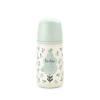 Biberon cu tetina flux mediu SX Pro Birdies, Menta, 3 luni+, 270 ml, Suavinex